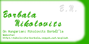 borbala mikolovits business card